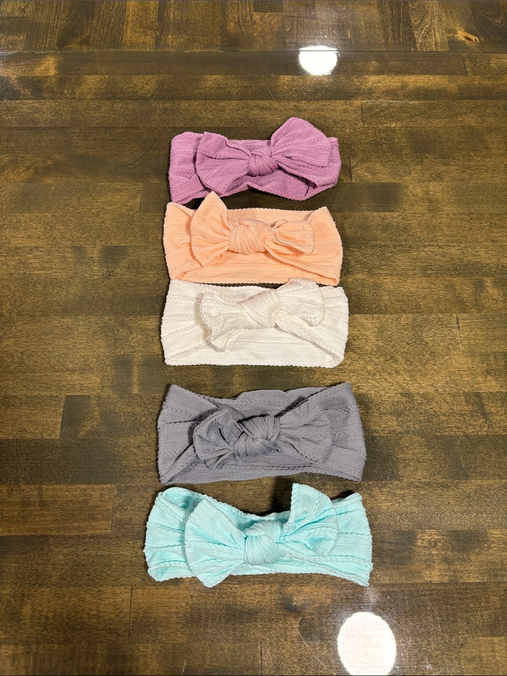 Baby Girl Ribbed Knotted Headbands - Set of 5
